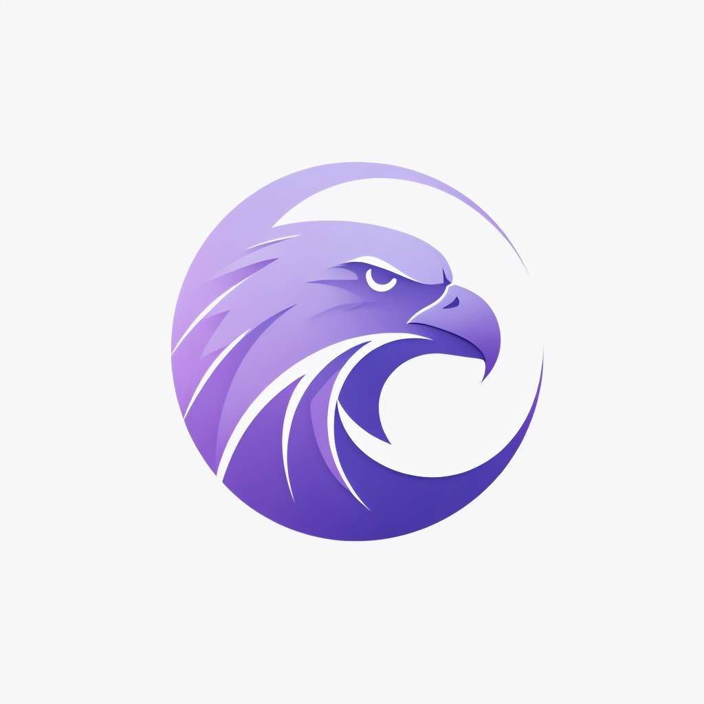 Lavender to Deep Purple Minimalist Eagle Head Logo