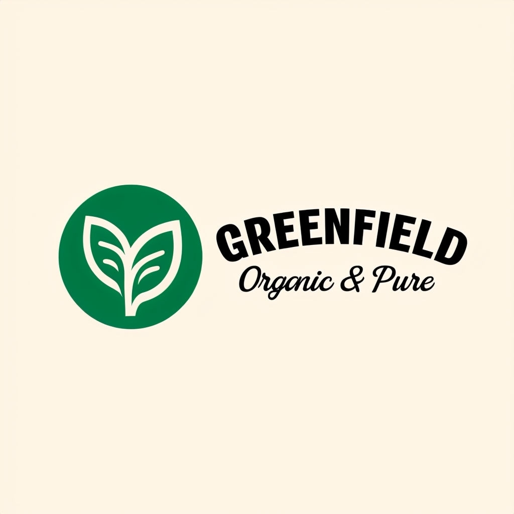 Minimalist Greenfield Organic Logo Design for Sustainability Brand Logo