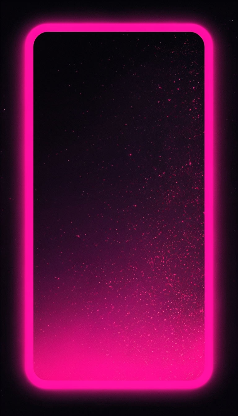 Vibrant Neon Gradient Frame with Cosmic Stars Mobile Wallpaper