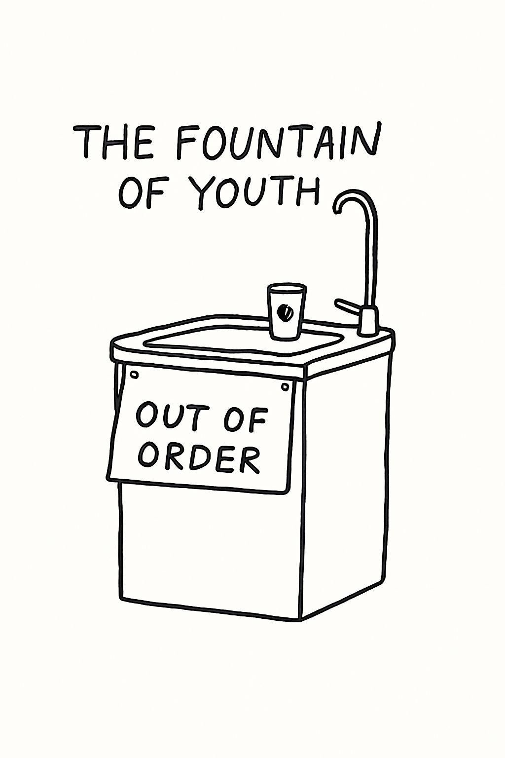 The Fountain of Youth Humorous Illustration for Invitation Cards & Invites