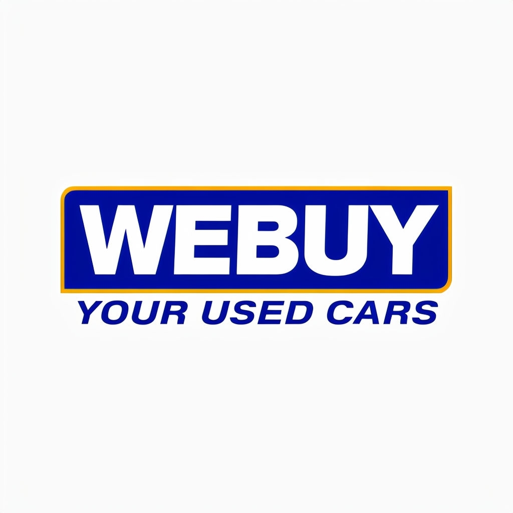 Minimalist Blue WEBUY Logo for Your Used Cars Business Logo