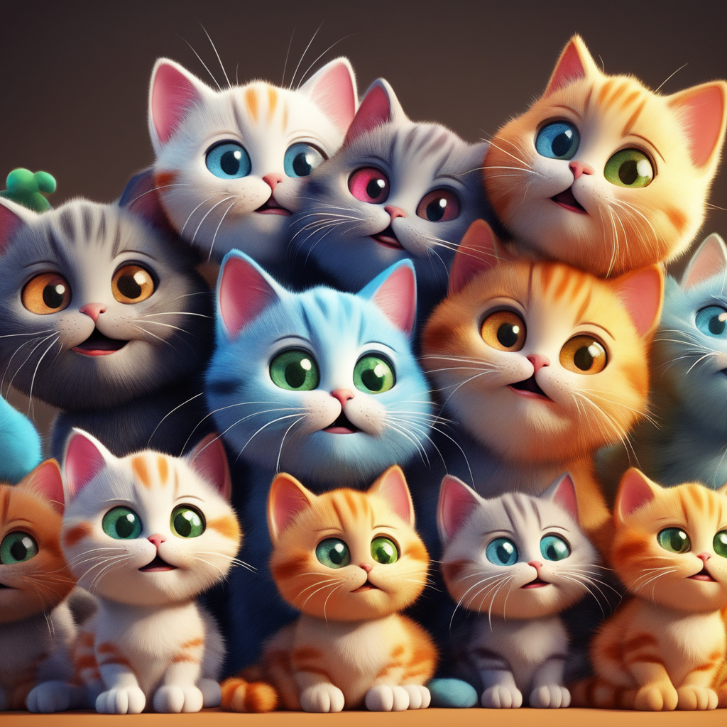 10 cat cute cartoon together ultra hd by Onur Tüzer - Playground