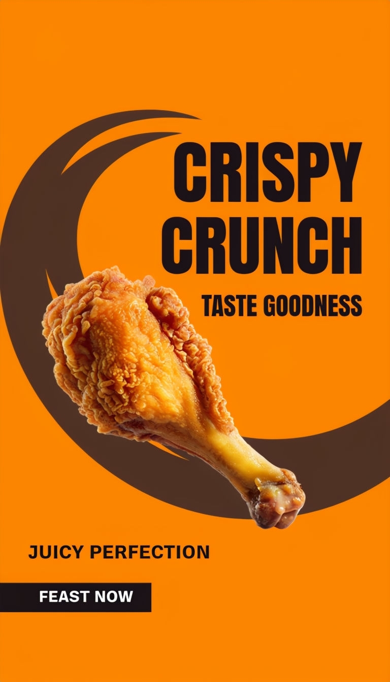 Crispy Crunch Fried Chicken Advertisement with Juicy Perfection Ads