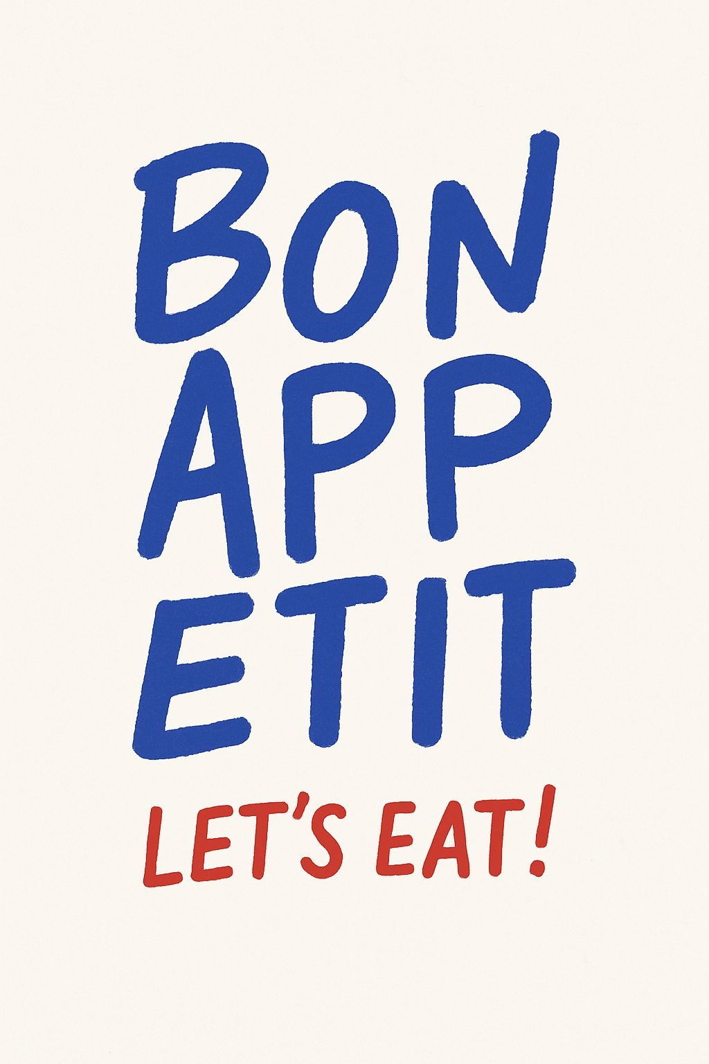 Bon Appetit Let's Eat Playful Graphic Design T-Shirt