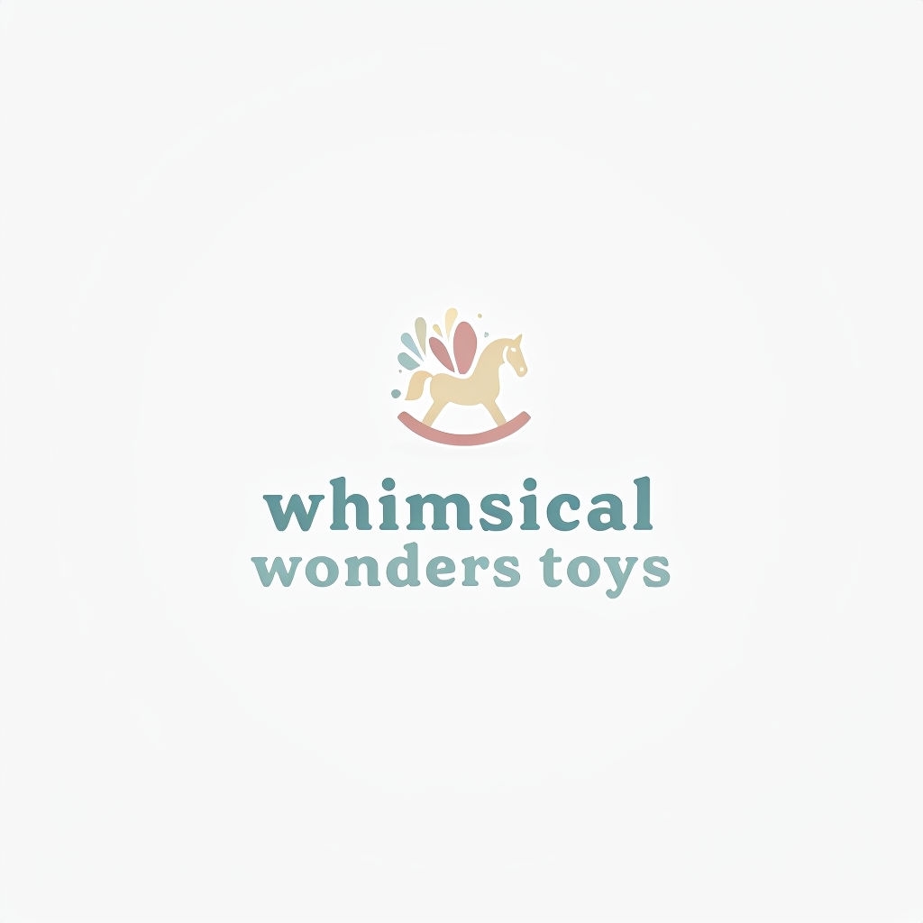 Minimalist Whimsical Wonders Toys Logo Design with Soft Colors Logo