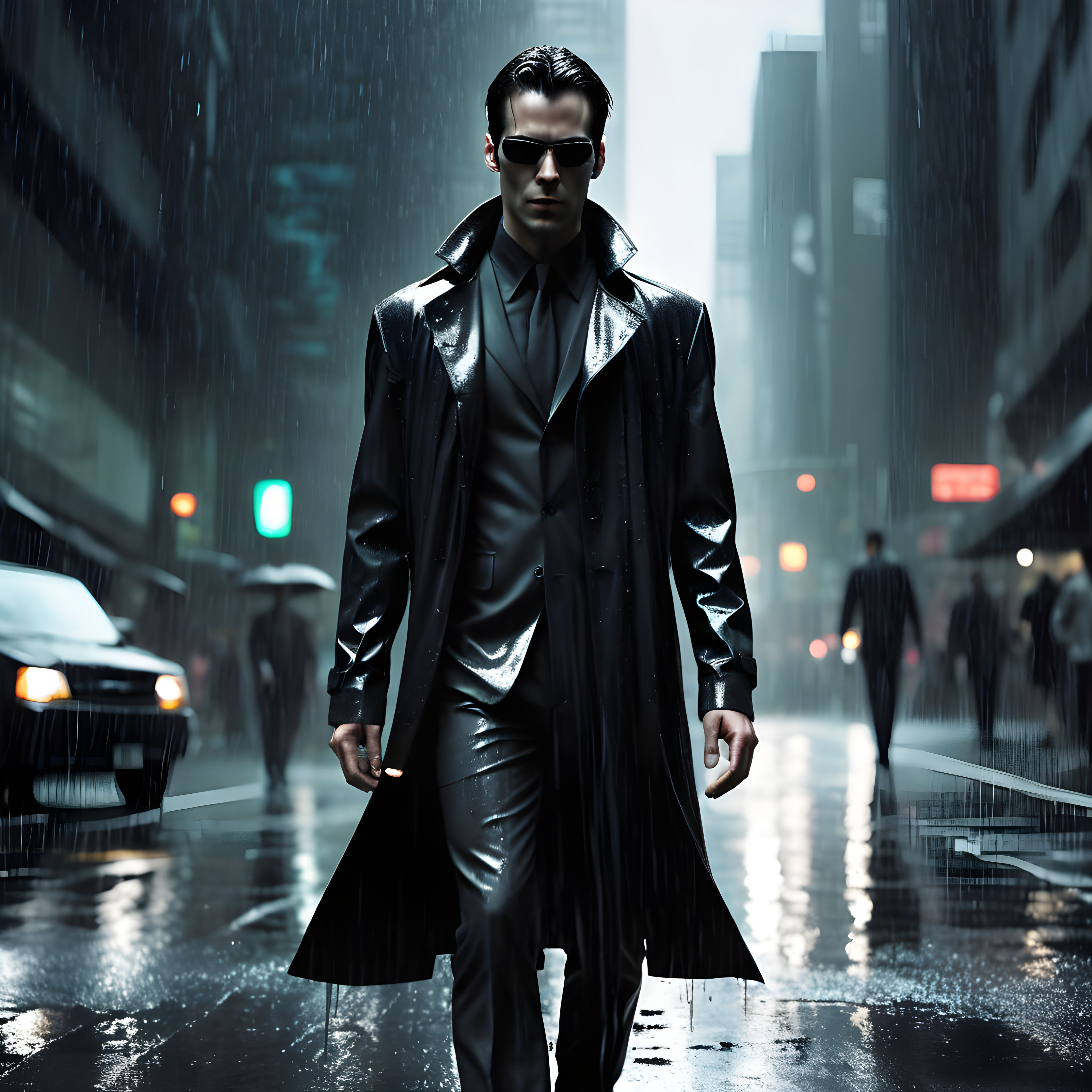 resembling the style seen in the Matrix movie Playground