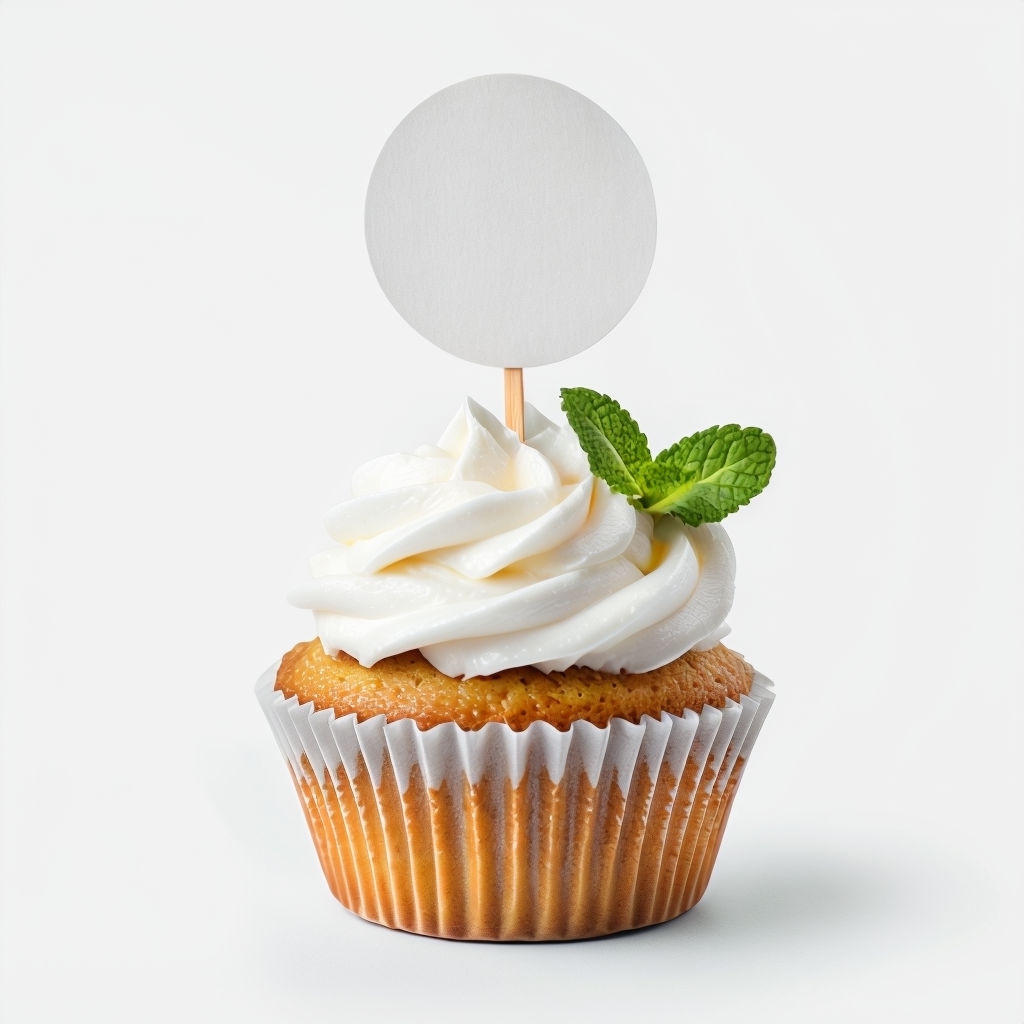 Minimalist Decorated Cupcake Product Photography Mockup