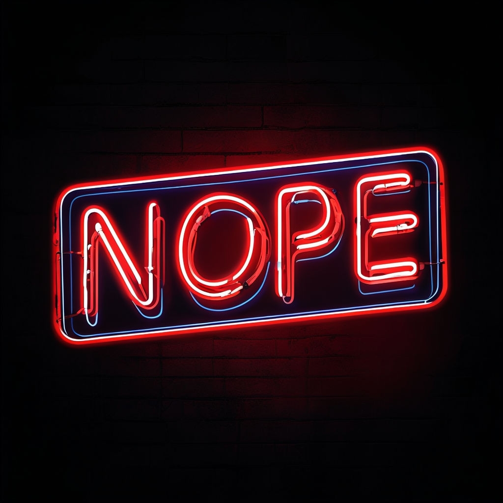Bold Red Neon 'NOPE' Sign Urban Art T-Shirt