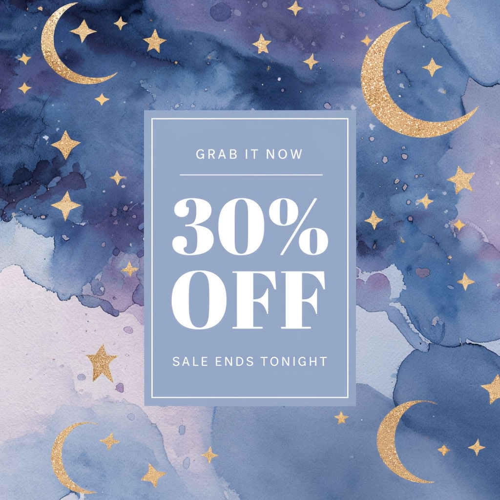Dreamy Night Sky 30% Off Sale Promotion Social Media Post