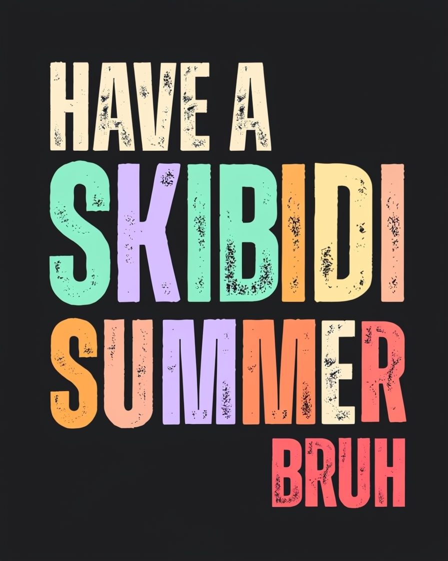 Cheerful 'Have a Skibidi Summer Bruh' Graphic T-Shirt