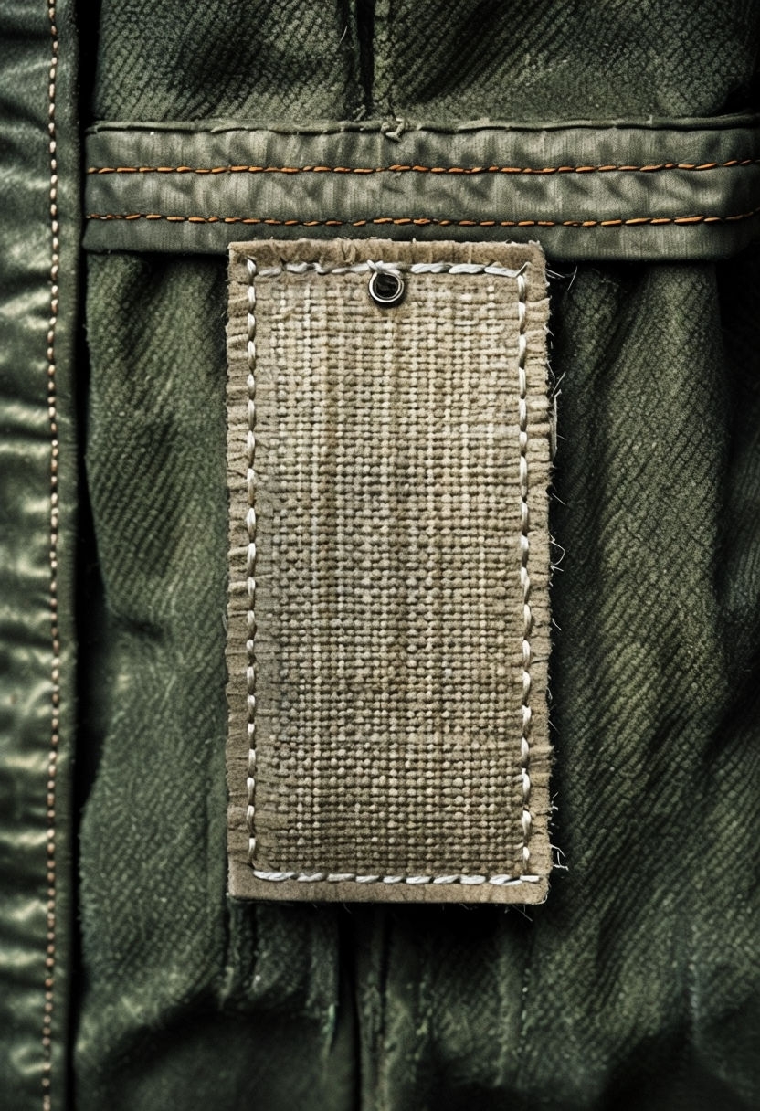 Rugged Work Jacket Care Tag Illustration Mockup