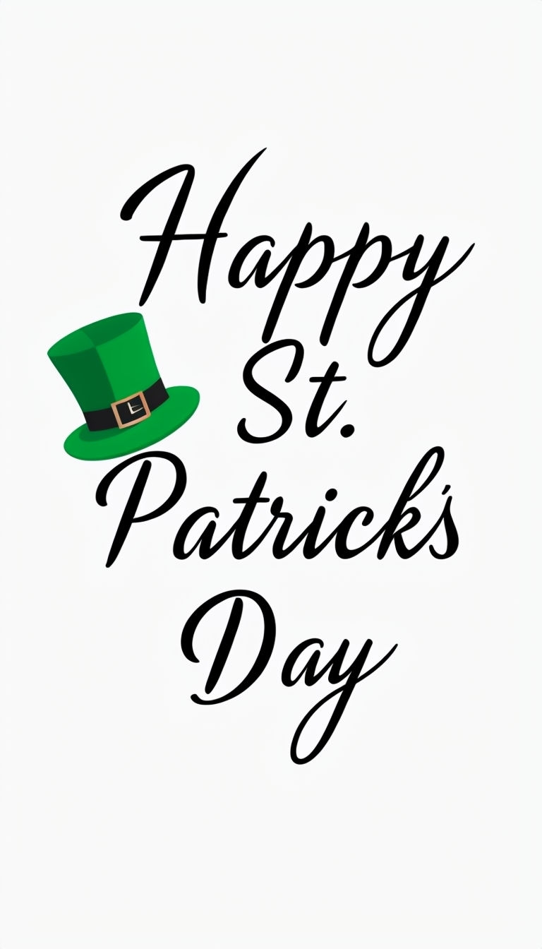 Happy St. Patrick's Day Minimalist Graphic Design Mobile Wallpaper