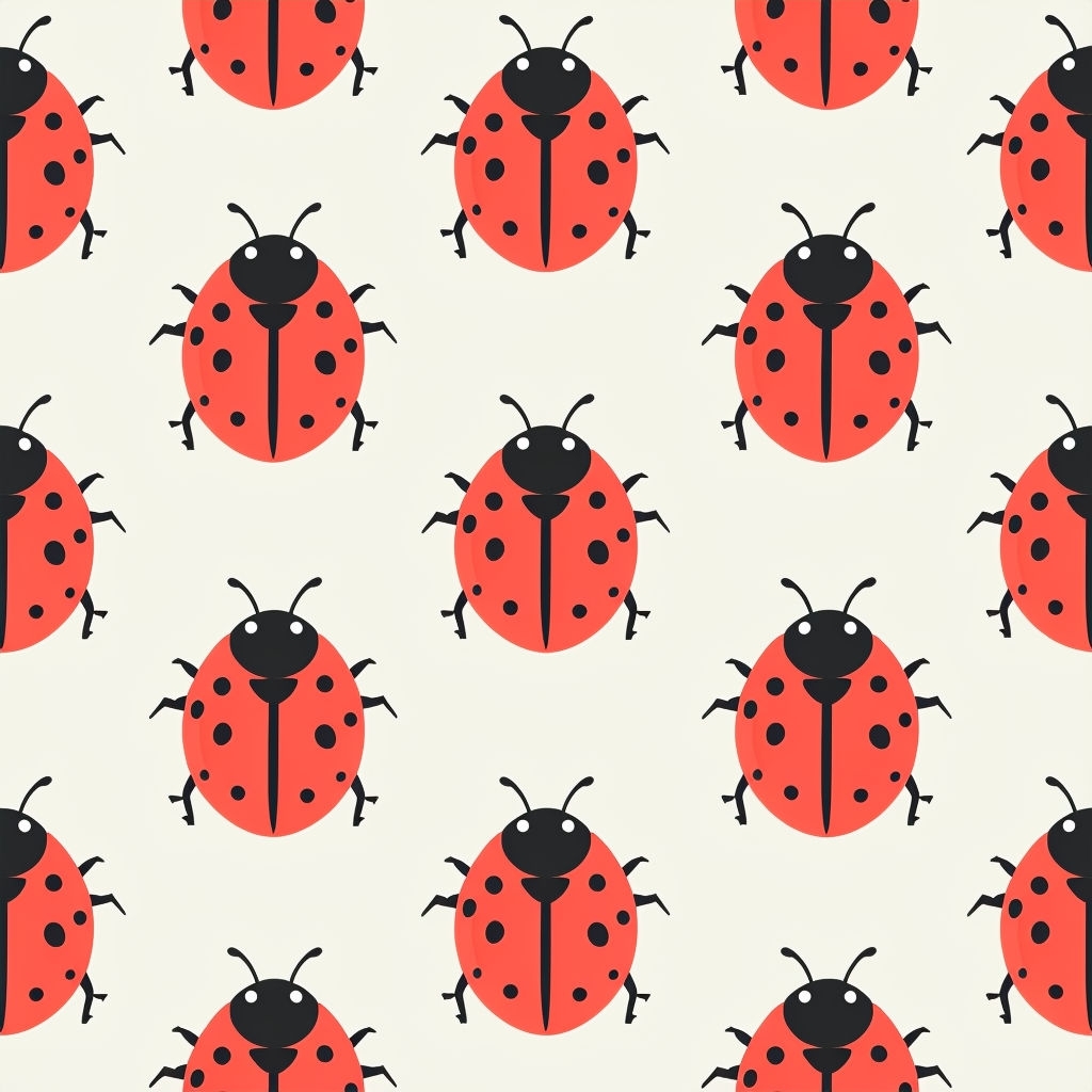 Playful Cartoon Ladybugs Seamless Pattern Design