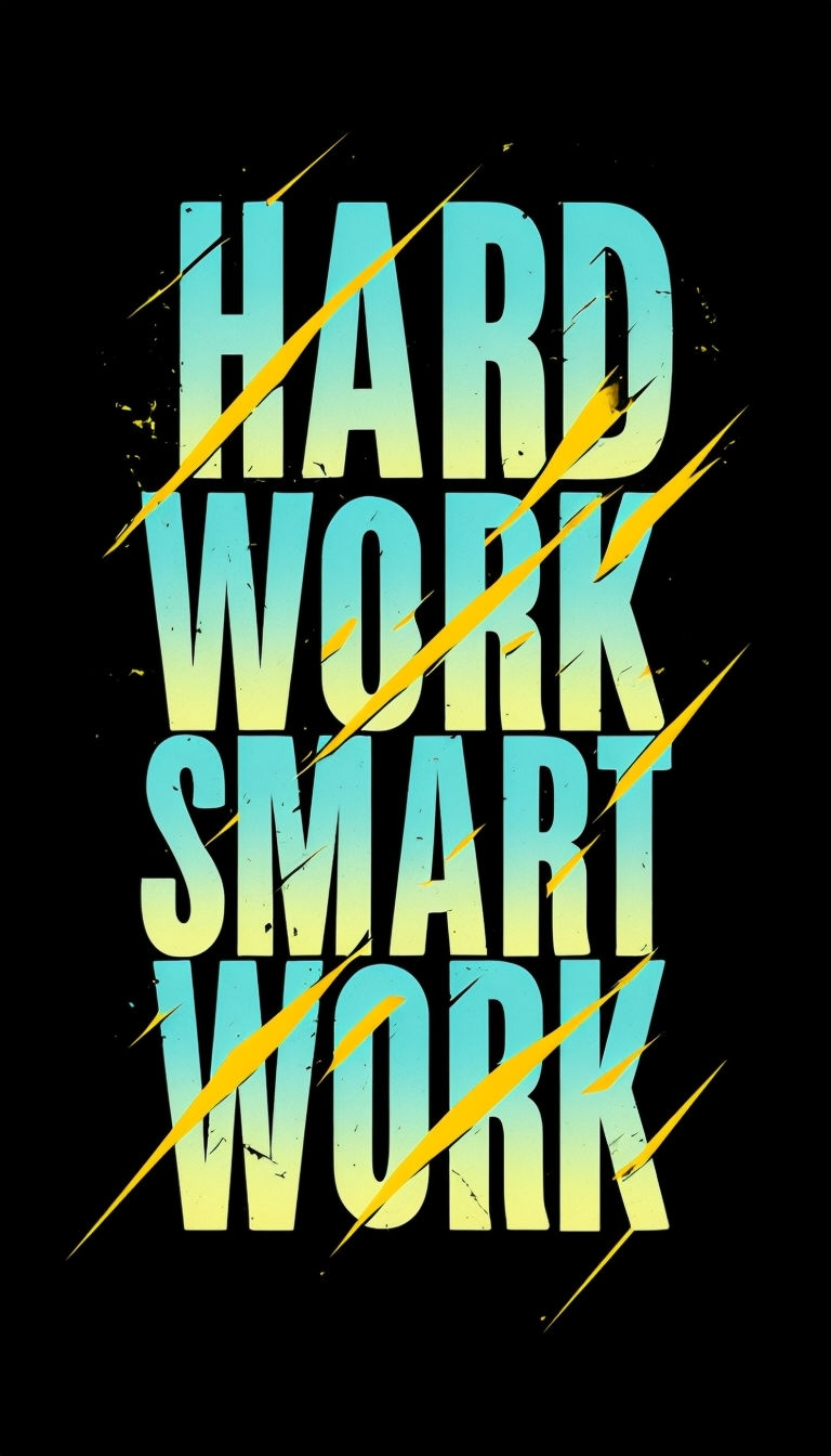 Bold Motivational Hard Work Smart Work Graphic Design Phone Case Cover