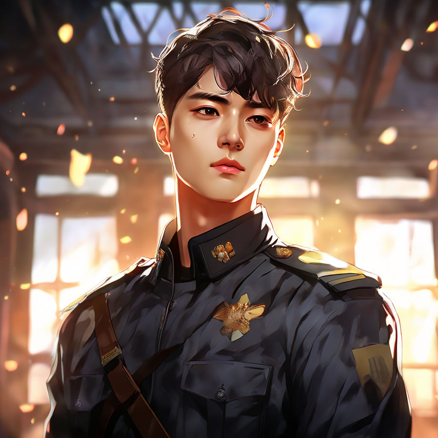 Handsome military man