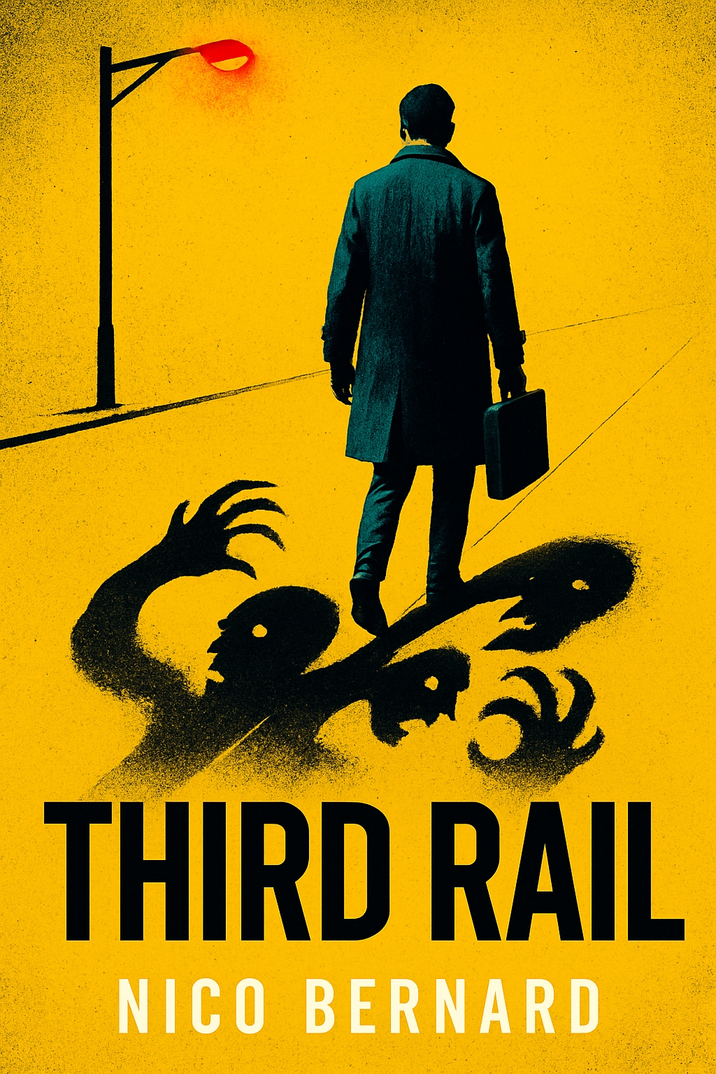 Minimalist Noir Book Cover Design Featuring Third Rail Title EBook Cover