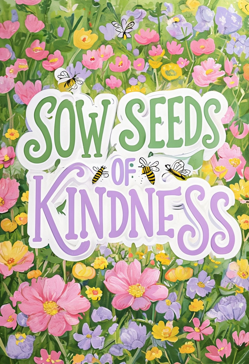 Sow Seeds of Kindness Vibrant Garden Art Poster