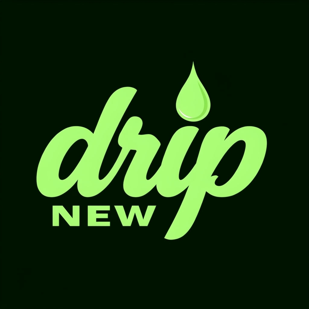Playful Light Green Drip Logo with Droplet Icon Design