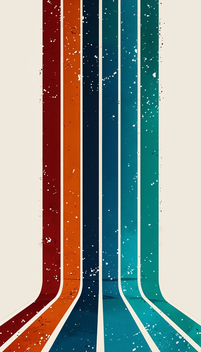 Retro Vertical Stripes Gradient Design for Mobile Wallpaper
