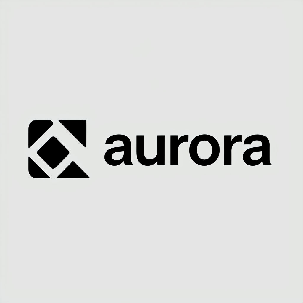 Modern Minimalist Aurora Logo Design on Light Gray Background