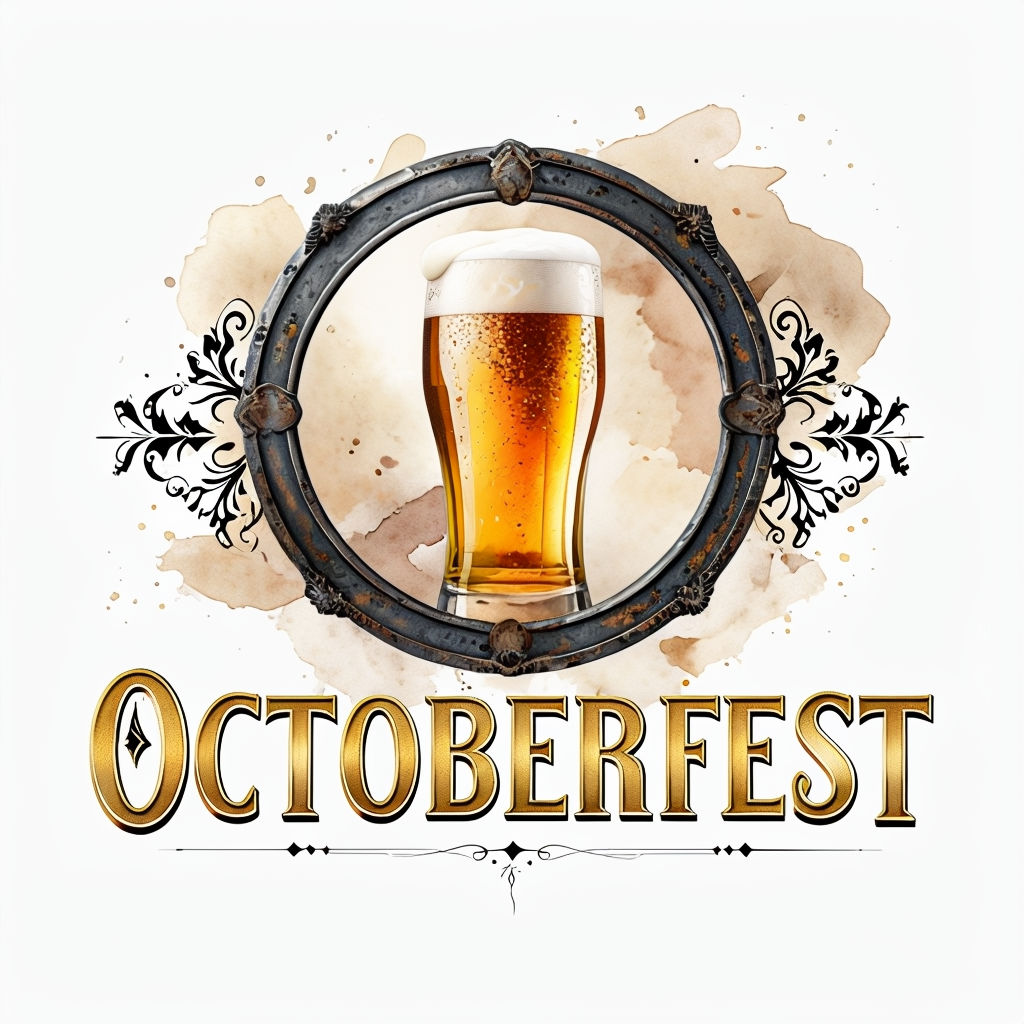 Celebratory Amber Beer Octoberfest Vintage Art Poster