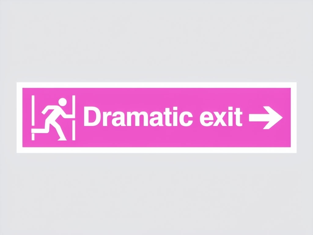 Dramatic Exit Sign Design with Pink Background Poster