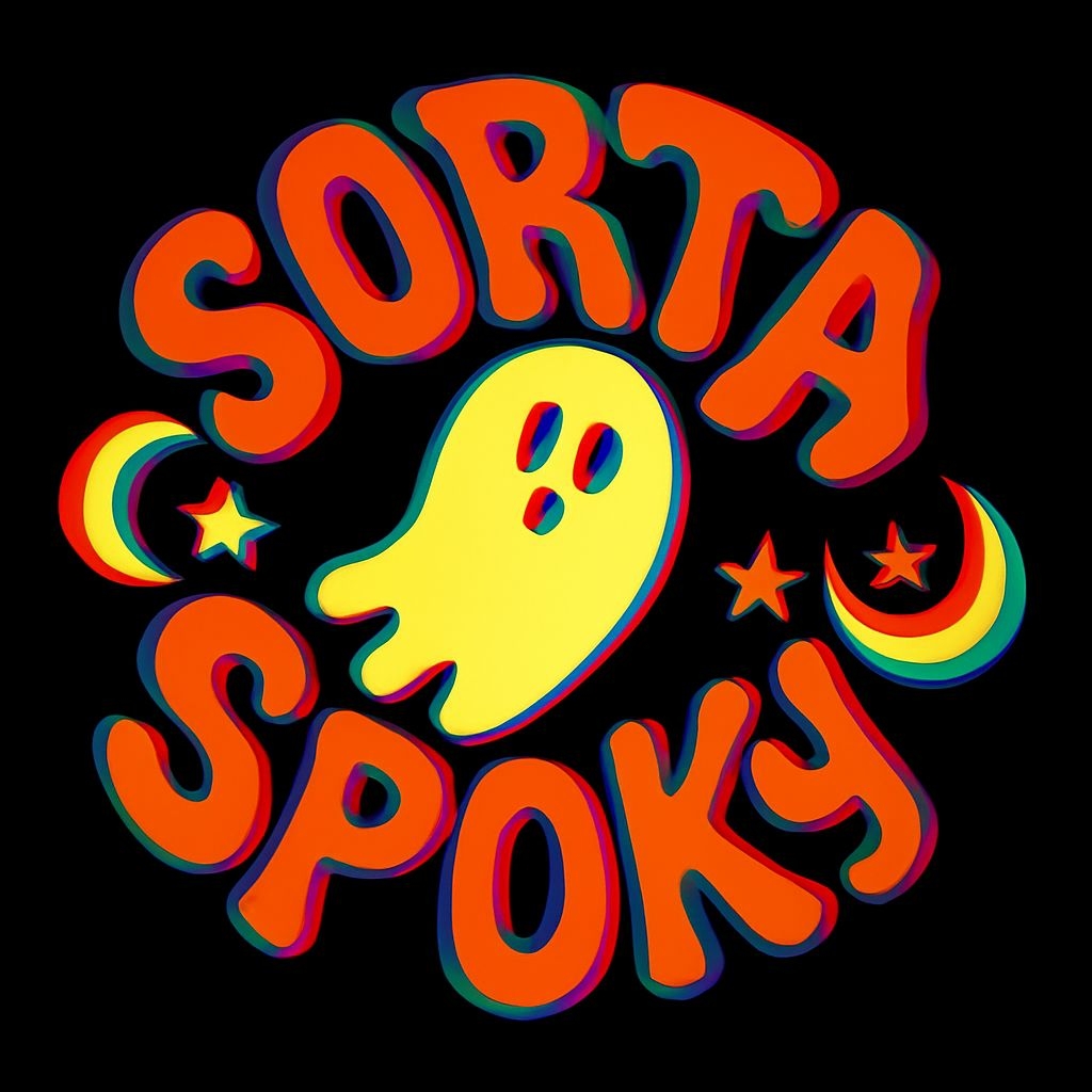 Playful Cartoon Ghost with Sorta Spoky Text T-Shirt