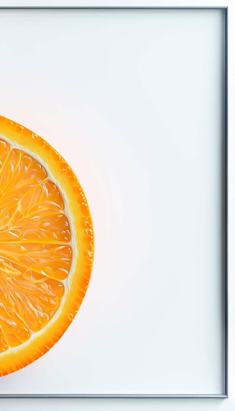 Vibrant Minimalist Juicy Orange Slice Illustration Social Media Post
