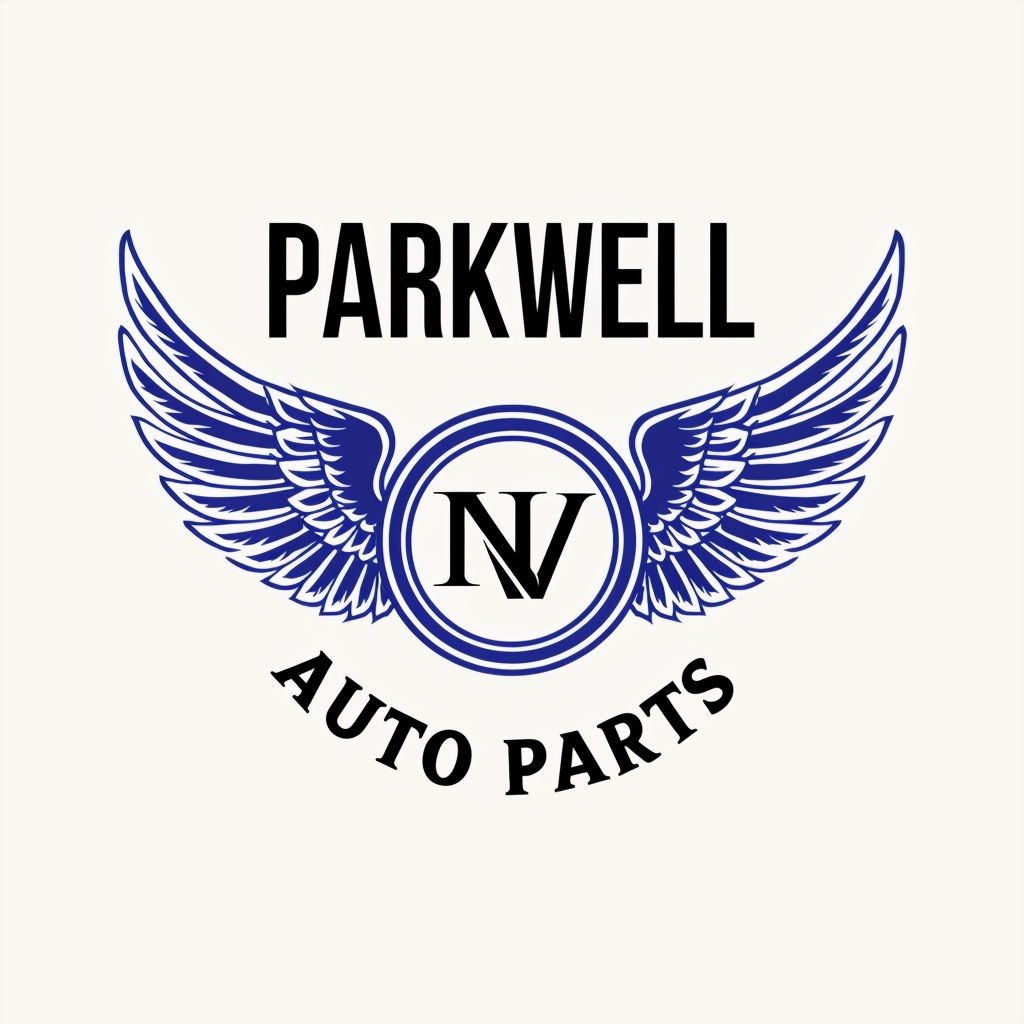 Vintage Parkwell Auto Parts Logo with Stylized Wings