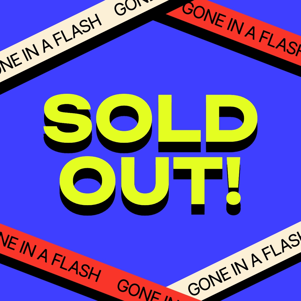 Bold Sold Out Neon Graphic with Gone in a Flash Panels Instagram Post