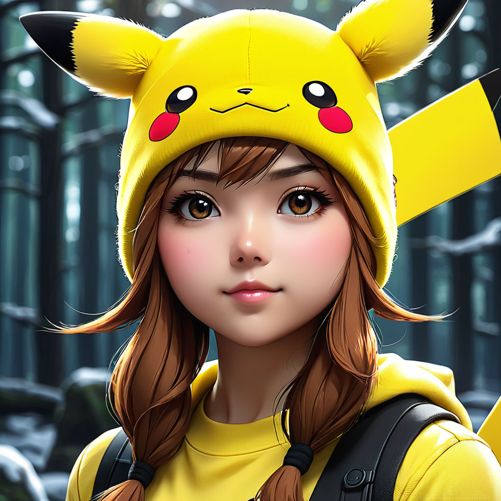 ecchi anime artstyle] [female humanoid Pikachu]