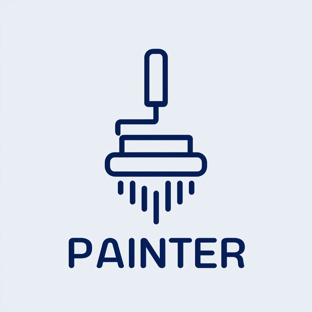 Minimalist Paint Roller Icon Design for Painter Logo