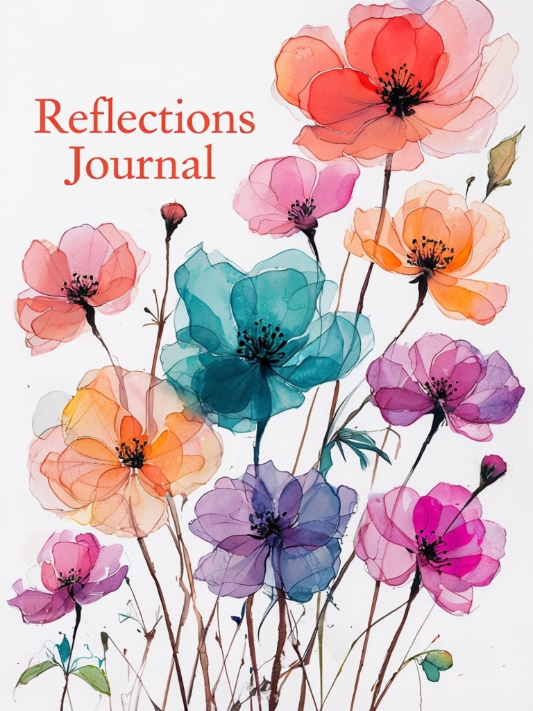 Vibrant Floral Reflections Journal Illustration EBook Cover