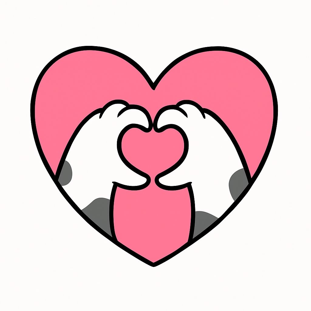 Cute Pink Heart and Cat Paws Illustration Sticker