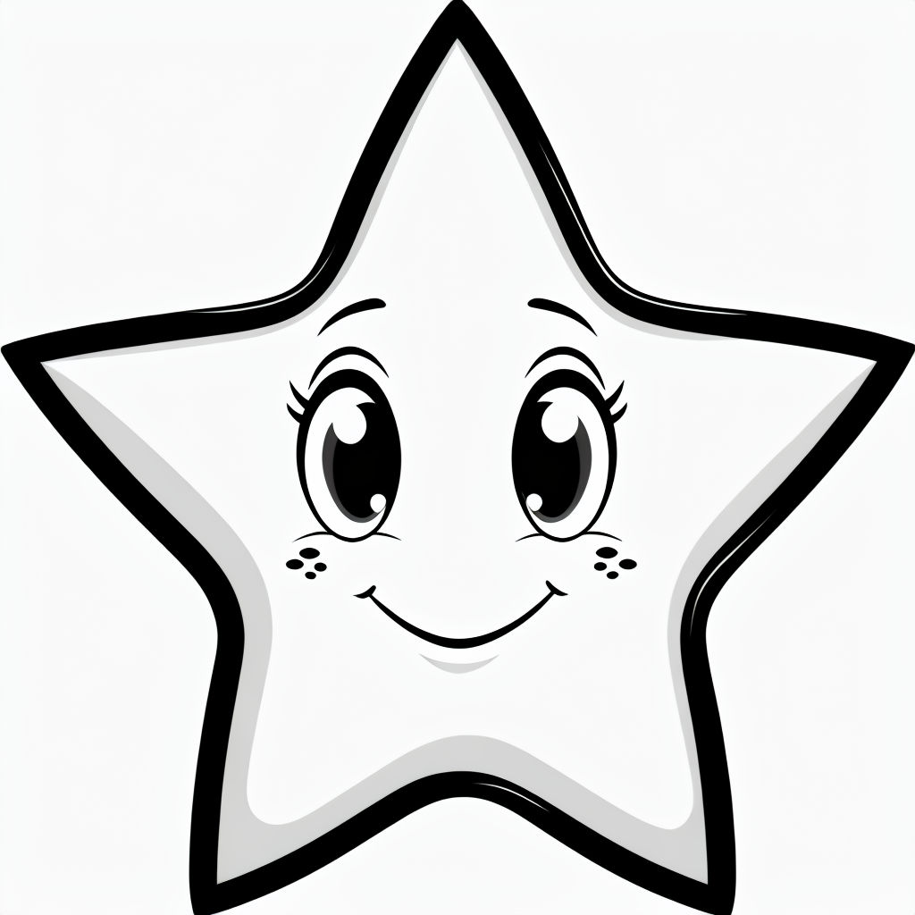 Friendly Eight-Pointed Star Character Cartoon Sticker