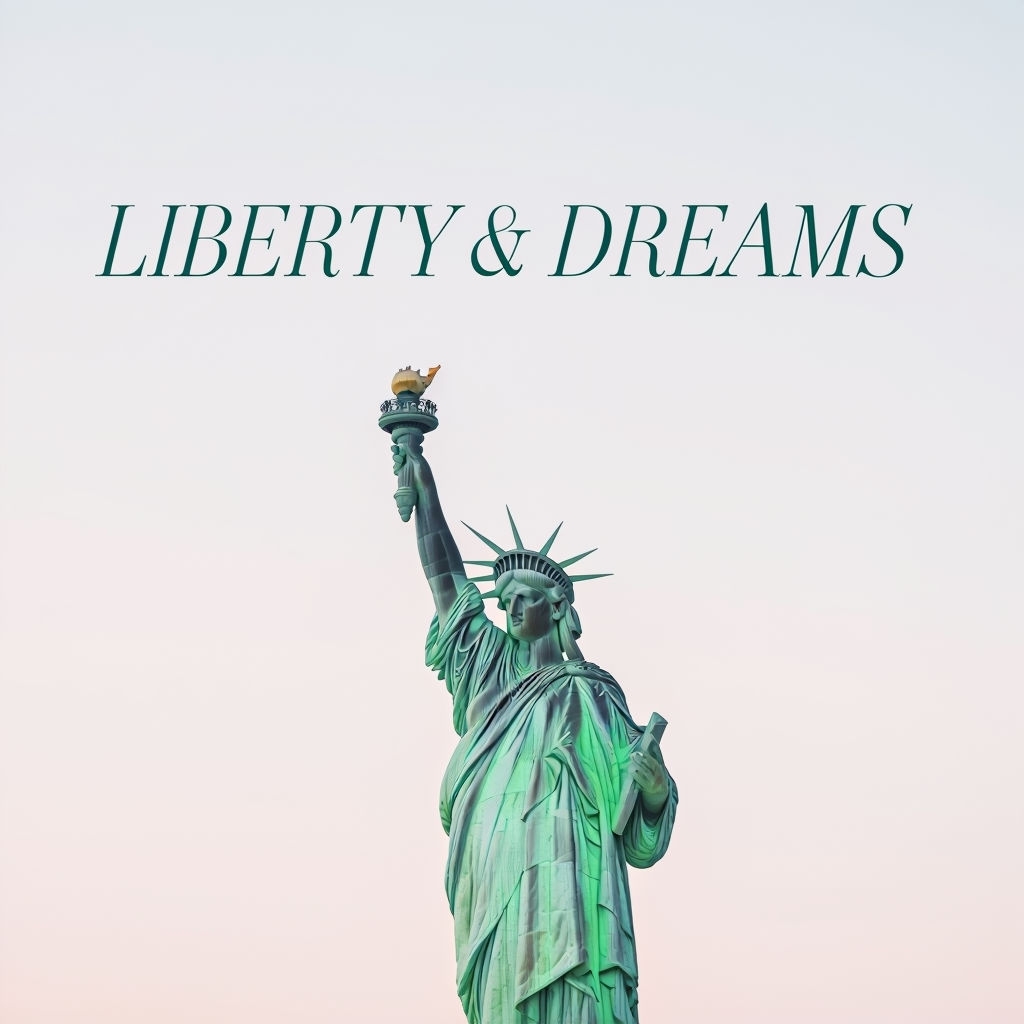 Elegant Statue of Liberty Minimalist Liberty & Dreams Poster