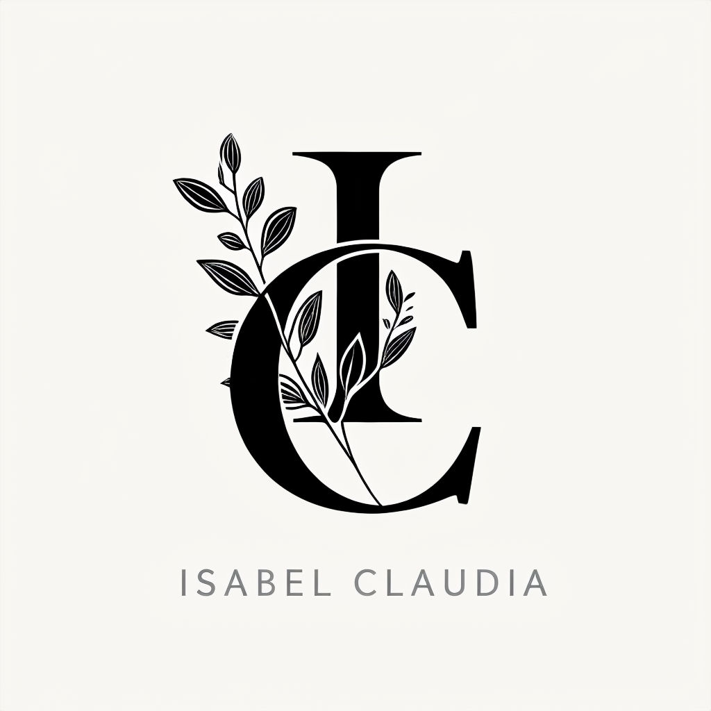 Elegant Black Intertwined IC Monogram Design for Isabel Claudia Monogram