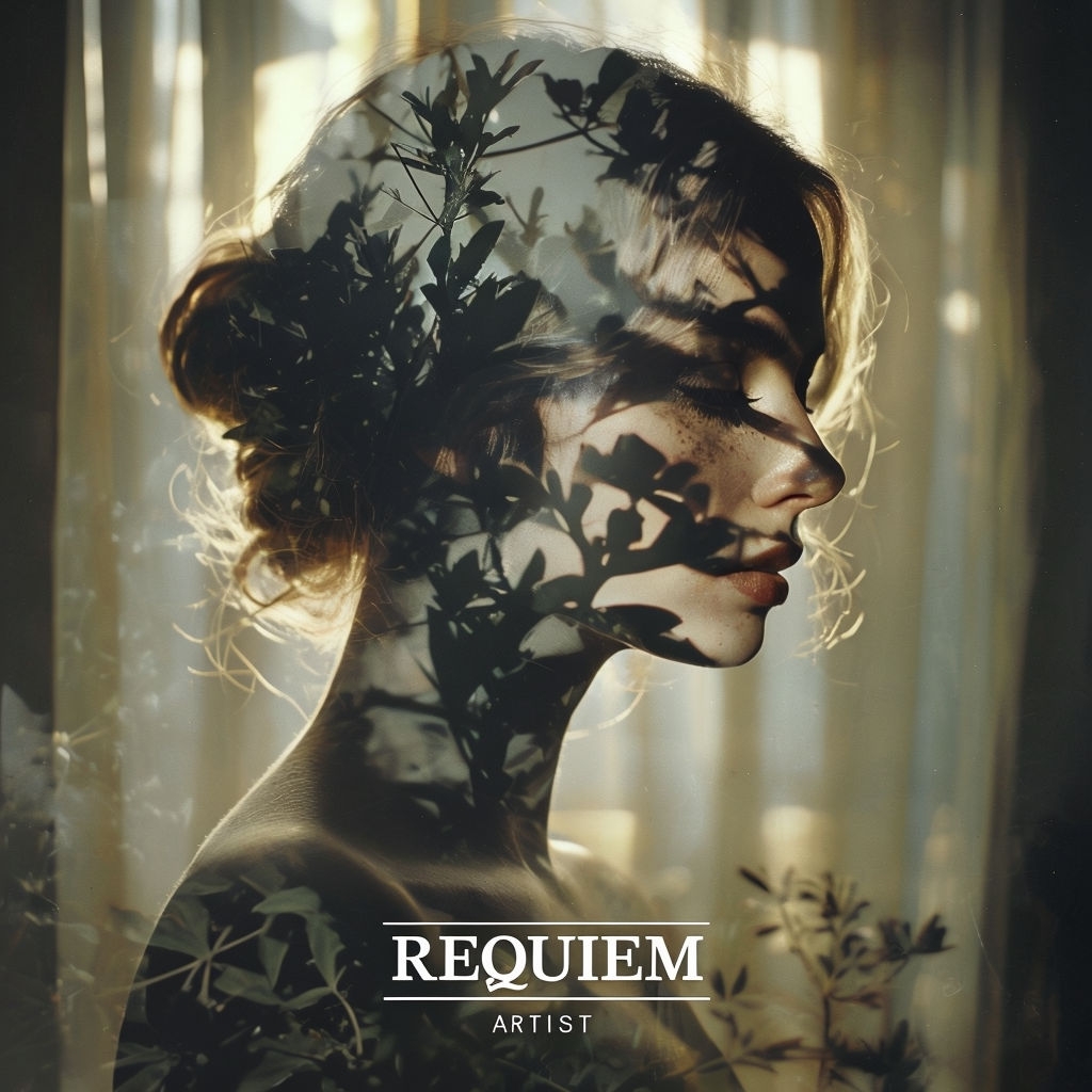 Serene Double Exposure Woman with Nature Elements Album Cover