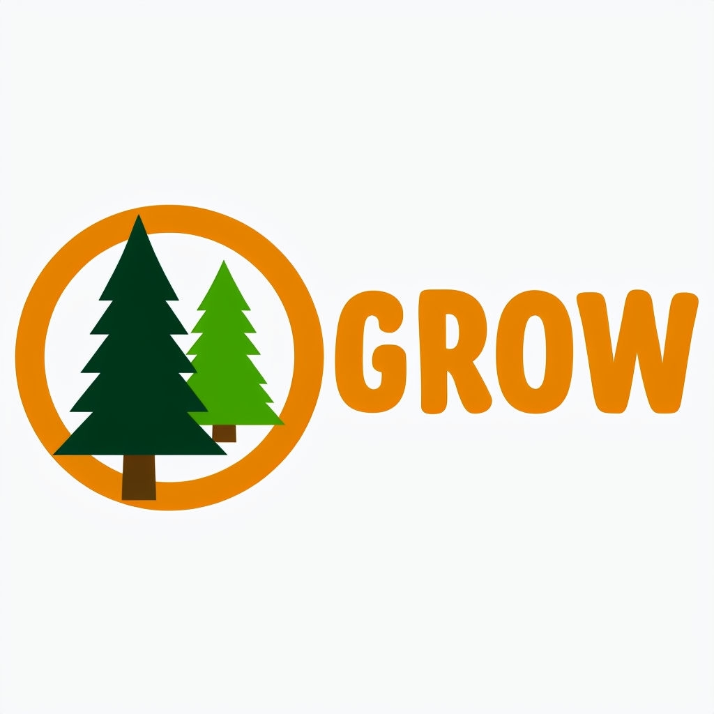 Modern Evergreen Trees Logo Design for GROW Brand