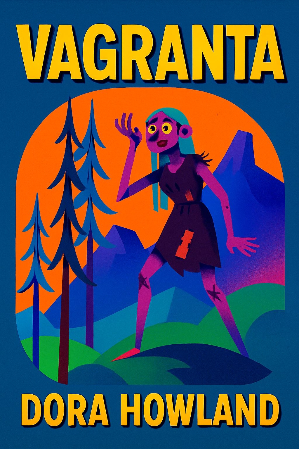 Whimsical Colorful VAGRANTA Book Cover Design with Character EBook Cover
