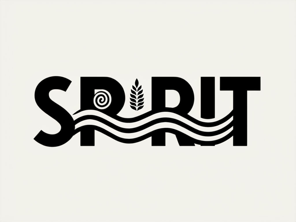 Minimalist Spirit Logo with Abstract Graphic Elements