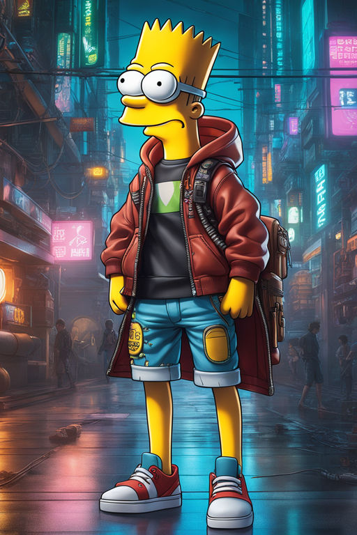 Full body syze of bart simpson on cyberpunk style by Daniel Dias ...