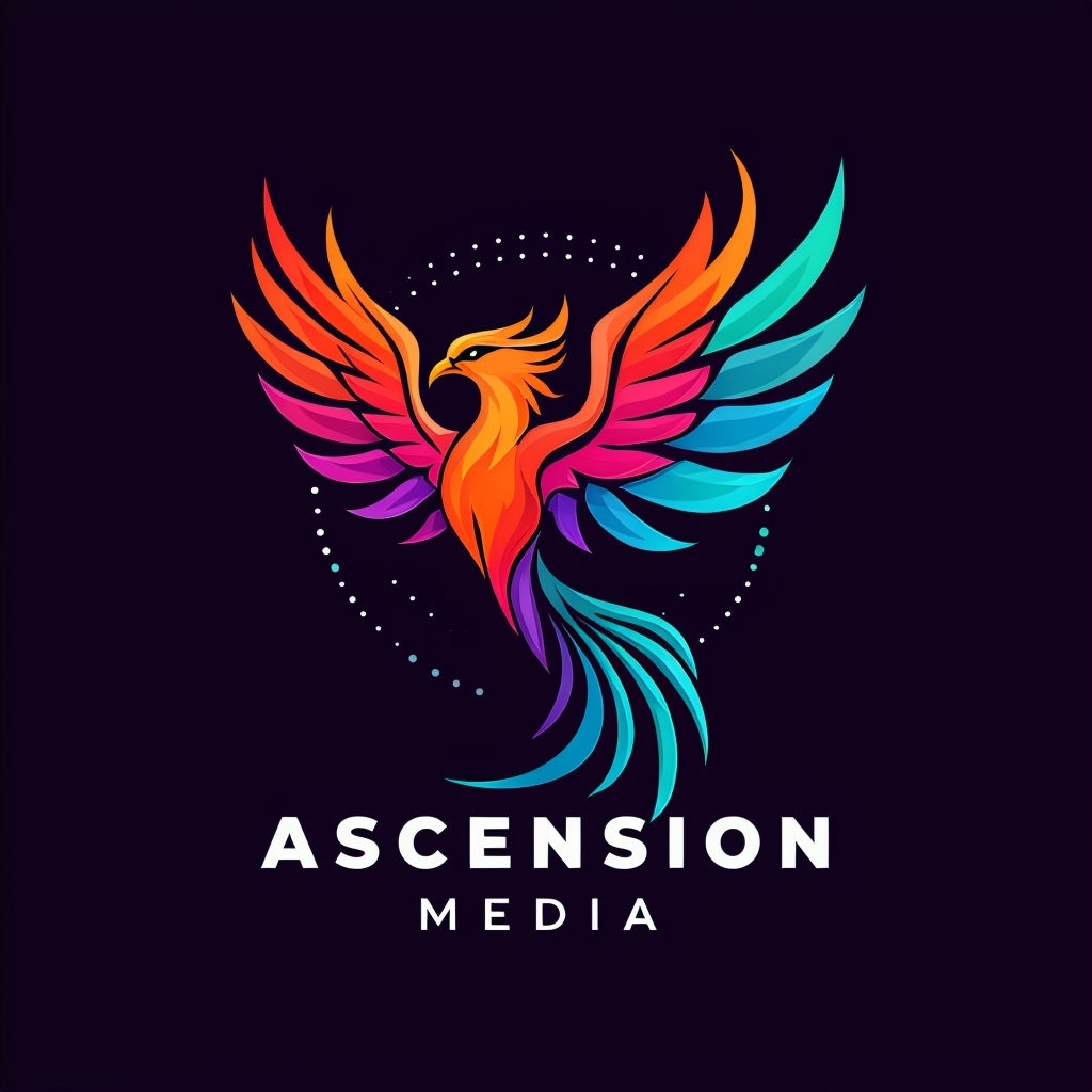 Vibrant Phoenix Logo for Ascension Media Design