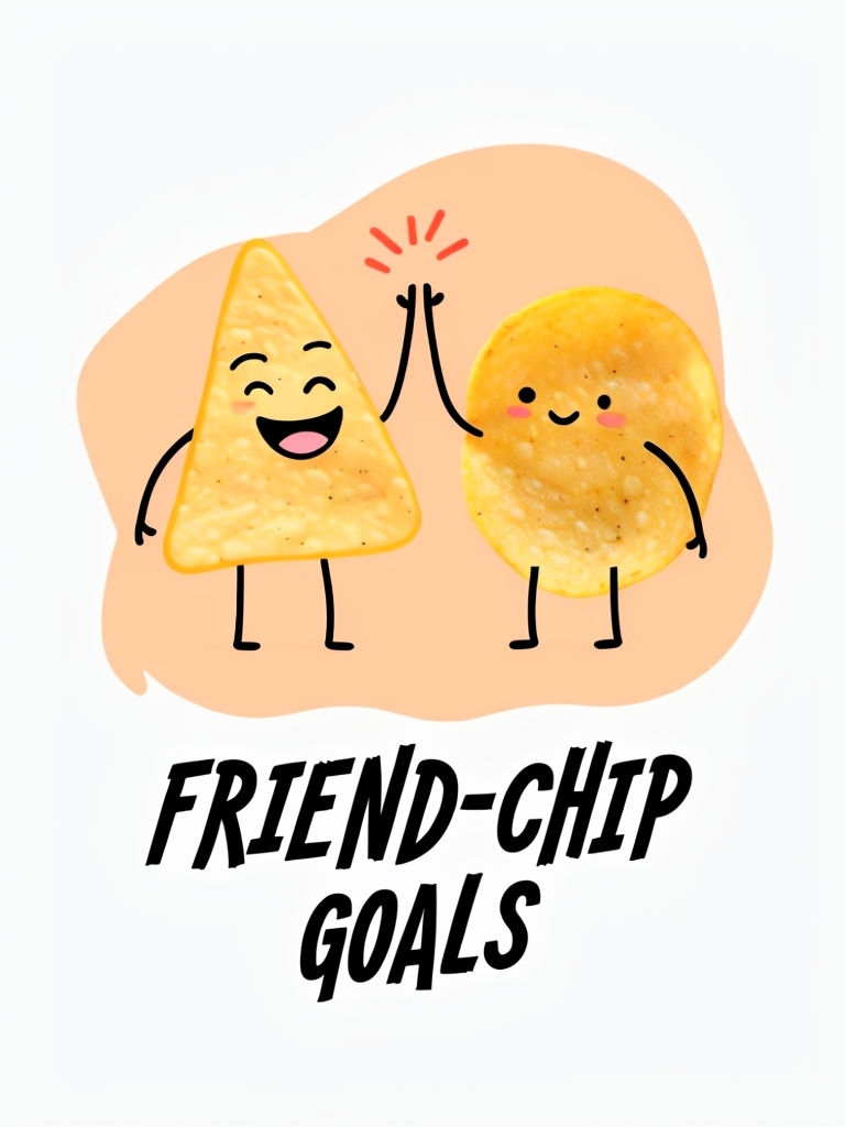 Playful Cartoon Friend-Chip Goals Illustration Poster