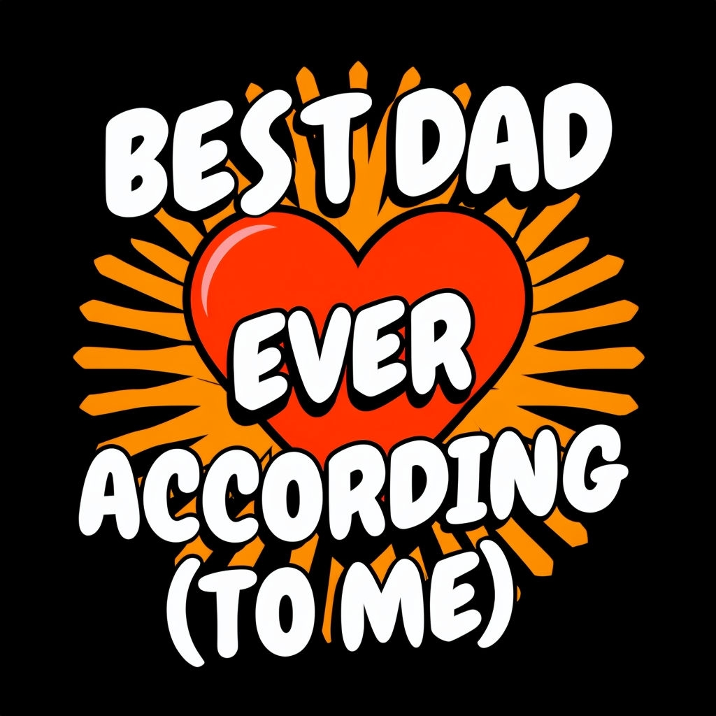 Bold Best Dad Ever Heart Graphic T-Shirt