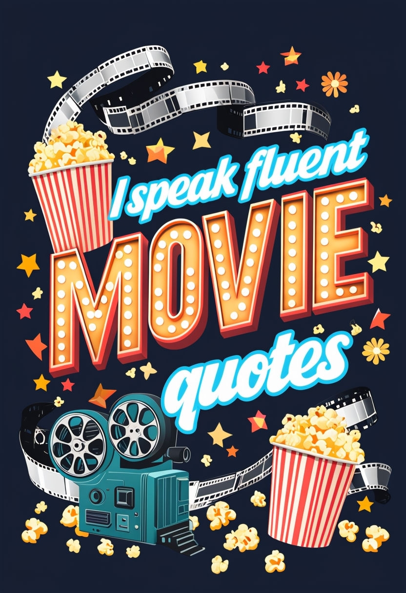 I Speak Fluent Movie Quotes Retro Graphic Art Poster