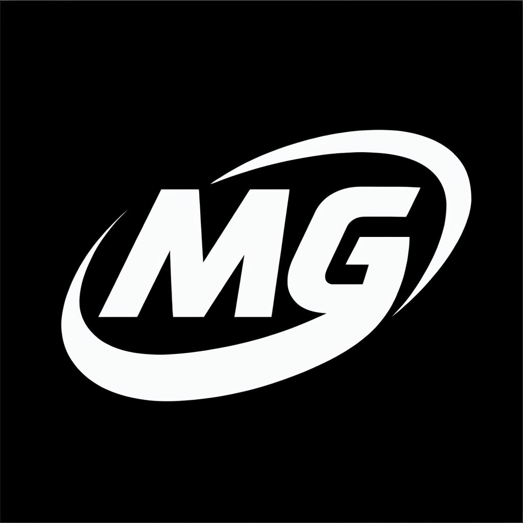 Minimalist Modern MG Logo with Decorative Swoosh Monogram