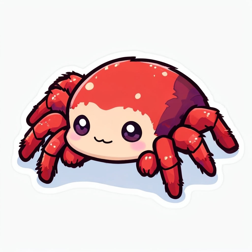 Cute Kawaii Chibi Spider Cartoon Sticker