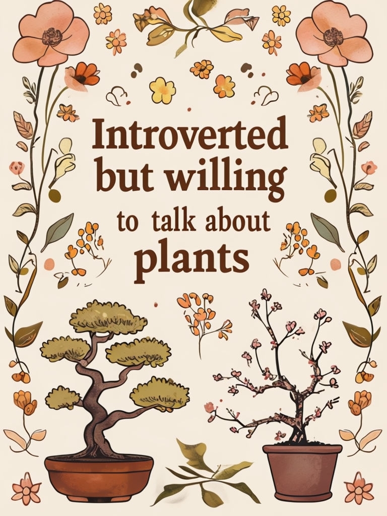Introverted but Willing to Talk About Plants Vintage Poster