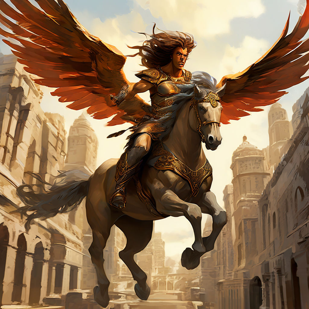 A majestic winged centaur in full gallop by Frank Morlock - Playground